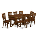 East West Furniture VANC9-ESP-W 9 Piece Modern Dining Table Set Includes an Oval Wooden Table with Butterfly Leaf and 8 Dining Chairs, 40x76 Inch, Espresso East West Furniture