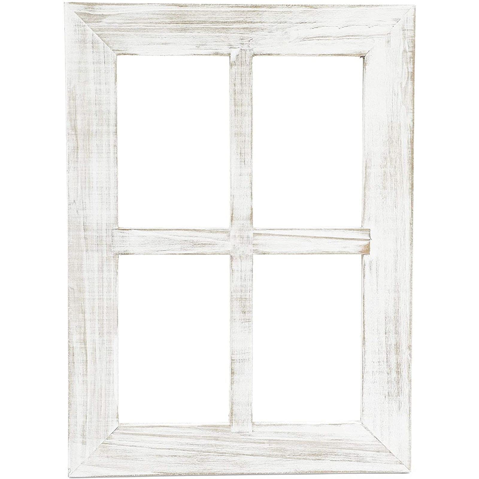 White Window Frame Farmhouse Wall Decor (11 x 15 Inches, 2 Pack) - WoodArtSupply