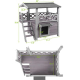 GUTINNEEN Cat House Outdoor Weatheproof Feral Cat Shelter Wooden Cat Condos for Winter Large Balcony GUTINNEEN