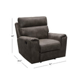 Abbyson Living Lawrence Fabric Recliner - Traditional Design, Upholstered, High Density Foam, Dark Brown Abbyson Living