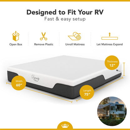 DynastyMattress RV Queen Mattress 10-Inch CoolBreeze Medium-FirmGel Memory-Foam Mattress for RV Bed, Camper, Pop Up and Trailer