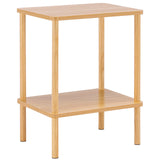 Apicizon 2 Tier End Table, Boho Side Table with Storage Shelf, Nightstand Bedside Table for Small Spaces, Bedroom, Living Room, Entryway, Farmhouse, Easy Assembly, Natural Apicizon