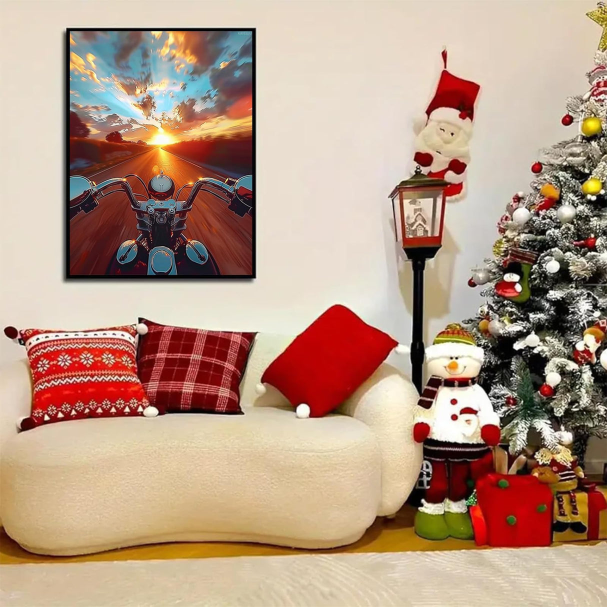 Interesting Motorcycle Diamond Art Painting Kits for Adult, Transportation Vehicles 5D Diamond Art for Adults, Round Drill Painting by Diamonds Art and Crafts for Home Wall Decor Gift 12x16inch KAYEIUU