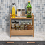 Sorbus 2-Tier Bamboo Countertop Shelf with Hidden Drawer - Makeup Organizer - Multi-Purpose Storage for Skincare, Toiletries, Desktop - Display Stand Shelf for Bathroom Vanity Counter, Kitchen, Office Sorbus