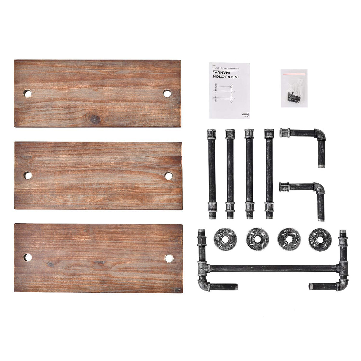 DR.IRON Industrial Pipe Shelving Rustic Bathroom Shelves with Towel Bar, 24" Pipe Shelf Wall Mounted, Farmhouse Bathroom Shelf Storage (3 tier-24) DR.IRON