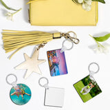 Coolrunner Sublimation Blank Keychain 30PCS Heat Transfer Keychain Double-Side Printed DIY MDF Blank Keychain （Square, Round, Rectangle） Coolrunner