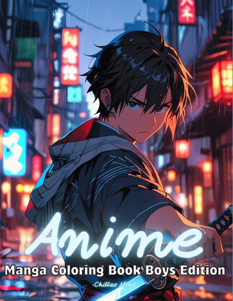 Anime Coloring Book for Adults and Teens - Boys Edition: A Captivating Manga Coloring Book Featuring 50 Unique Designs of Cool and Charismatic ... Enthusiasts (Manga and Anime Coloring Books) WoodArtSupply