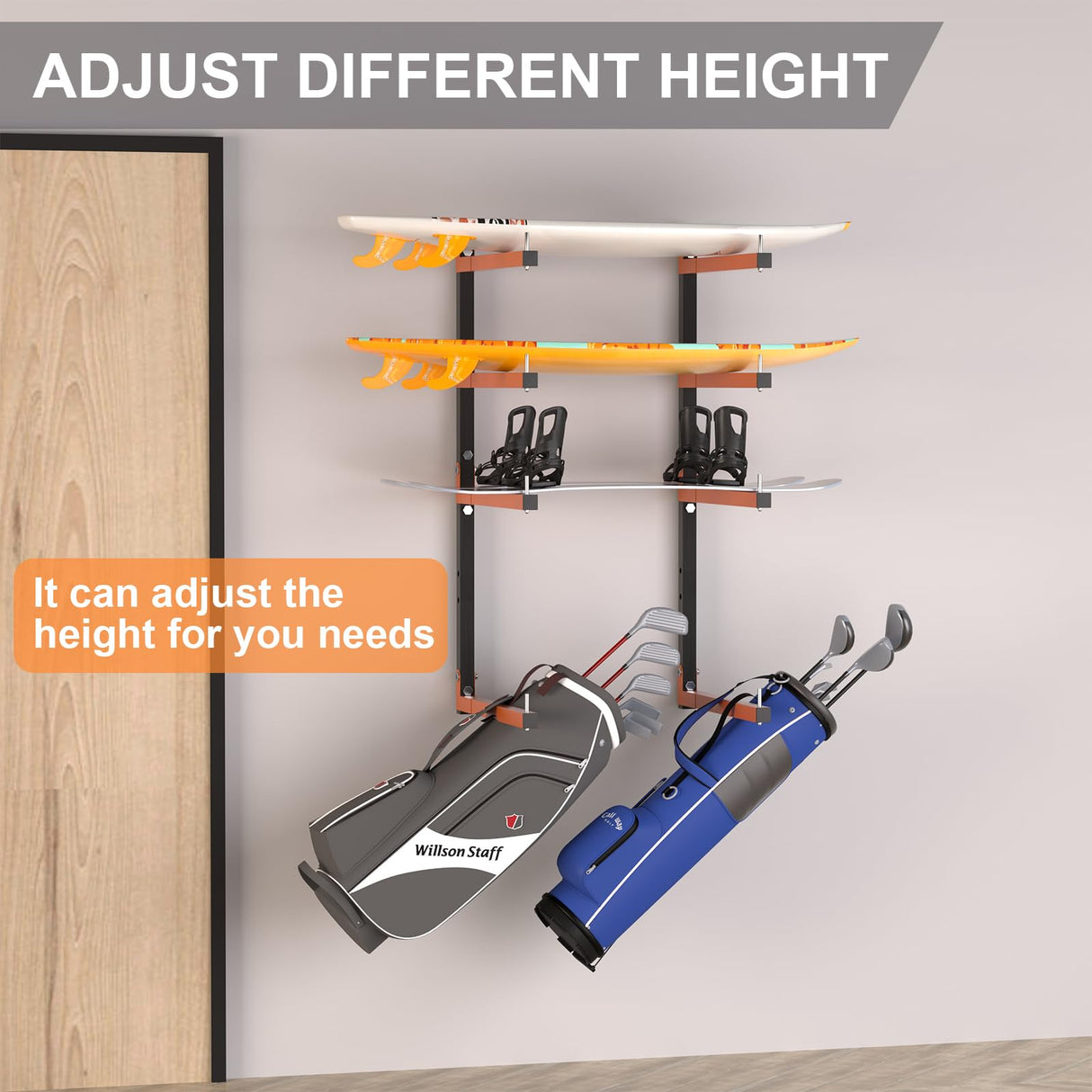 Olgsibb Lumber Storage Rack, [2024 Upgrade] Folding Lumber Rack Wall Mount, Heavy Duty Metal 8 Level-32 Inch Wood Storage Rack for Garage Storage Organization Olgsibb