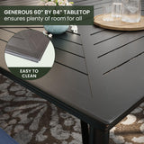 Hanover Montclair 11-Piece Patio Dining Set with 10 Swivel Rocker Chairs, Accent Lumbar Pillows and 84"x60" Steel Stamped Rectangular Table, Large Outdoor Patio Dining Set for 10, Navy Blue Hanover