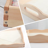 DIY Diamond Art Tray with Handle Diamond Art Painting Plate Creative Design Handmade Wooden Tray Mosaic Making Kits by Number Kits Diamond Art for Coffee Living Room Home Organizer (Five-Pointed Star) AiYuanzsh