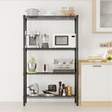 Standing Shelving Units, 36" W x 14" D x 59" H Metal Storage Shelves, Adjustable Carbon Steel Wire Shelving Rack Display Shelf for Garage Bathroom Kitchen Home Office (4-Tiers, Black) SoSo-BanTian1989