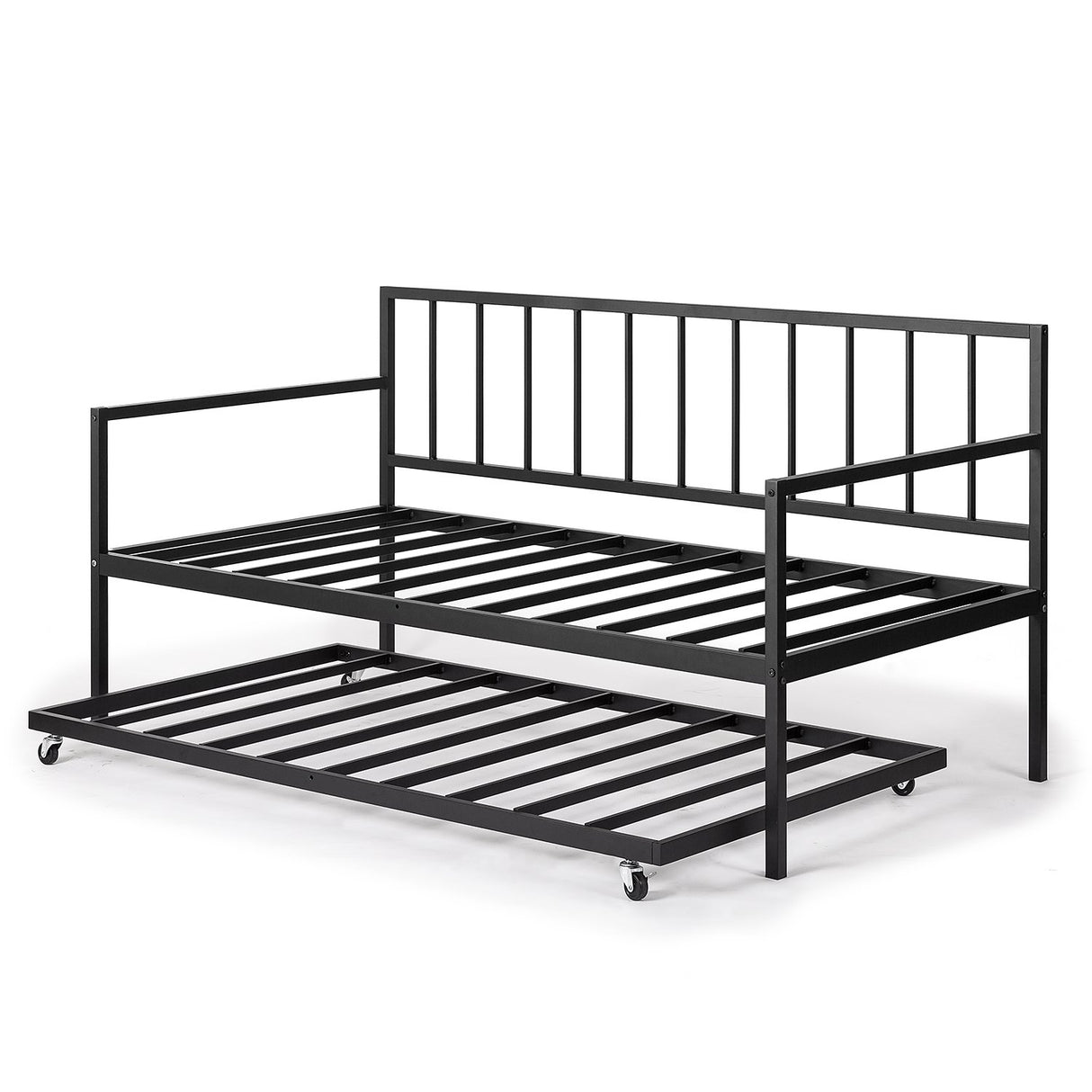 ZINUS Eden Metal Daybed with Trundle, Mattress Foundation with Steel Slat Support, Easy Assembly, Twin Zinus