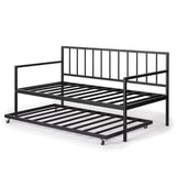 ZINUS Eden Metal Daybed with Trundle, Mattress Foundation with Steel Slat Support, Easy Assembly, Twin Zinus