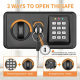 6.0 Cub Large Home Safes Fireproof Wterproof, Anti-theft Fireproof Safe with Programmable Keypad, Spare Keys and Alarm Systerm, Digital Home Security Safe Box for Document Money Medicines Homirxan