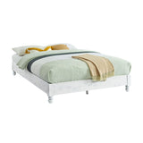 MUSEHOMEINC Solid Wood Platform Bed Frame Rustic Style,Mattress Foundation(no boxspring Needed), White Washed Finish,Full MUSEHOMEINC