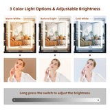 SMOOL Vanity Desk with Lighted Mirror - Makeup Vanity Table with 3 Color Light Options Adjustable Brightness, Vanity with 6 Storage Shelves, 2 Large Drawers, Vanity Set for Girls Women, Black SMOOL