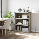 IDEALHOUSE 3-Tier Wooden Bookcase, Farmhouse Storage Book Shelf with Display Shelves, Tall Book Case for Home Office, Living Room, Bedroom, Grey, 40.0" H x 31.5" W x 12.2" D IDEALHOUSE