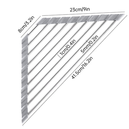 Tomorotec Triangle Roll-Up Dish Drying Rack for Sink Corner Small Foldable Stainless Steel Over The Sink Multipurpose Kitchen Drainer Caddy Organizer Storage Space Saver Shelf Holder (Gray) - WoodArtSupply