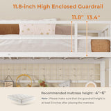 Loft Bed Twin Size with L-Shaped Desk and Storage Shelves, Metal Loft Bed Frame with Power Outlet, LED Lights, 3 Fabric Drawers, Metal Mesh, Space-Saving, No Box Spring Needed, White MSmask