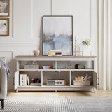 YITAHOME TV Stand for 65/55 Inch Television, Farmhouse Entertainment Center Television Stand with Power Outlets and Open Shelf, Media Console TV Cabinet for Living Room, Grey White/Grey Wash YITAHOME