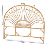 bali & pari Devereaux Modern Bohemian Natural Rattan King Size Standalone Headboard bali & pari