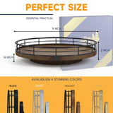 Farmhouse Oak 9" Lazy Susan Turntable Organizer for Cabinet, Round Wooden Lazy Susan Organization and Storage for Dining Table, Pantry, Kitchen, Countertop, Cupboard,Home Decor, Walnut Wood AMH