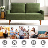 Majnesvon 56" Velvet Love seat Sofa,Modern Style Futon Couches for Living Room,Small Loveseat for Small Spaces,2 Seater Couch with Upholstered Seat,Chic Living Room Furniture Seating for Home (Green) Majnesvon