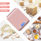 Selegere Digital Shipping Scale,Stainless Steel Panel, Accurate 5kg/1g Portable Postal Scale for Packages, Small Business,Kitchen, Food, Handmade, Liquids, and Boutique (Rose Gold) Selegere