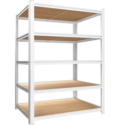 PrimeZone 5-Tier Heavy Duty Metal Storage Shelves - 36" W x 16" D x 72" H, Adjustable Utility Rack in White for Home & Garage Organization