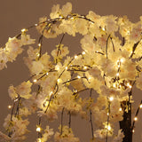 OUSHENG Lighted Cherry Blossom Tree LED Artificial Trees for Decoration Inside, Light up Fake Plant with Faux Flower for Home Wedding Party Festival Christmas Indoor Decor, Warm White, 4FT OUSHENG