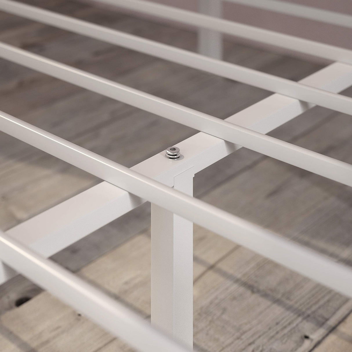 ZINUS Patricia White Metal Canopy Platform Bed Frame, Mattress Foundation with Steel Slat Support, No Box Spring Needed, Easy Assembly, Full ZINUS