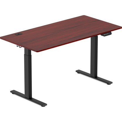 SHW 55-Inch Large Electric Height Adjustable Standing Desk, 55 x 28 Inches, Cherry - WoodArtSupply