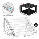 YEXEXINM 2 Pcs Clear Paint Organizer With Paint Brush Holder,7 Layers Acrylic Paint Organizer,Paint Storage Rack,Craft Paint Organizer Rack,Miniature Paint Holder for Paint Storage YEXEXINM