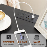 LOAKEKEL Night Stand Set 2, LED Nightstand with Charging Station, End Tables with Storage Shelf, Bedside Table with 2 Fabric Drawers for Bedroom, Small Spaces, Black, HETS02BK LOAKEKEL