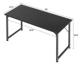 Huuger Computer Desk, 55 Inch Office Desk, Gaming Desk with Storage, Writing Desk Work Desk for Home Office, Study, Modern Simple Desk, Large Legroom, Metal Frame, Black Huuger