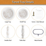 Decorative Tray - Two Tiered Tray Cupcake Stand Farmhouse Rustic 2 Tiered Serving Tray for Home and Kitchen Decor, Party, Weddings-Holiday Decoration Customizable Display Options(White) Krismax