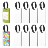 10pcs Sublimation Blanks Luggage Tags with Strap, White Blank Backpack Travel Bag Baggage Tags Double Sided Rectangle Name ID Card Label Tag Perfect to Quickly Spot Luggage Suitcase WACAR