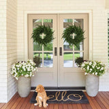 ENVEN 2 Pack 24" Norfolk Pine Wreath for Front Door, Artificial Christmas Wreath Faux Pine Green Wreath for Wall Windows Mantle Outdoor Outside Christmas Decoration ENVEN