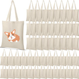 Mimorou 48 Pcs Sublimation Cotton Tote Bags Blank Canvas Bag Bulk Reusable Grocery Bag with Handles for Sublimation DIY Holiday Christmas Operation Gift,13 x 15 Inch Mimorou