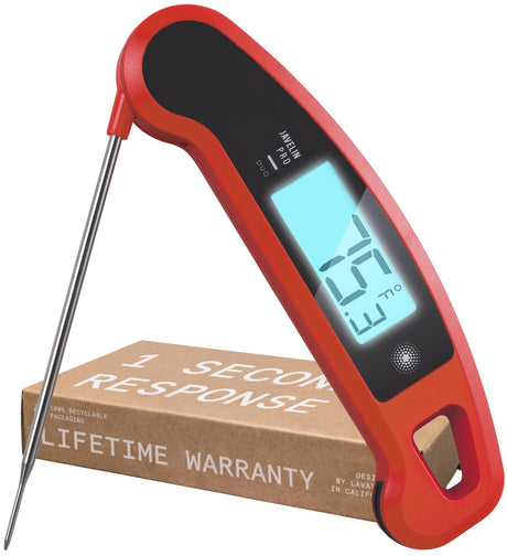 Lavatools Javelin® PRO Duo Ultra-Fast 1-Second Professional Digital Instant Read Meat Thermometer for Grill and Cooking, Auto-Rotating Backlit Display, IP65 Water Resistant, NSF Certified – Sambal Lavatools