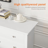 Furniwell 6 Drawer Dresser for Bedroom, Wood Dresser Wide Storage Organizer for Living Room Hallway Closets (White) Furniwell