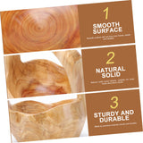 SHOWERORO 1pc Solid Wood Root Carving Fruit Basket Wood Fruit Basket with Handle Cupcake Basket Wooden Decorative Storage Basket Snack Container SHOWERORO