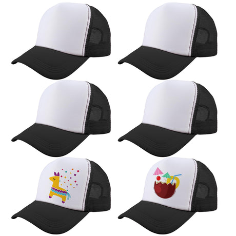 6 Pack Adult Trucker Cap Summer Mesh Baseball Cap DIY Sublimation Trucker Hat for Men Women Summer Outdoor Activities (Color Set 1) Skyebed