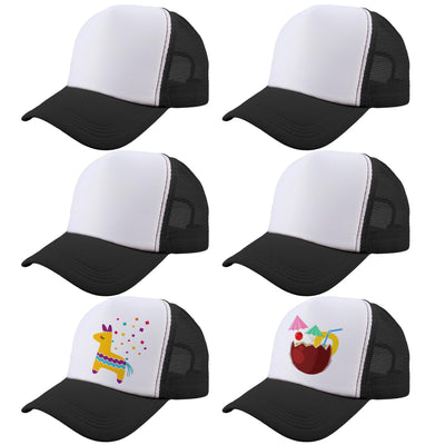 6 Pack Adult Trucker Cap Summer Mesh Baseball Cap DIY Sublimation Trucker Hat for Men Women Summer Outdoor Activities (Color Set 1)