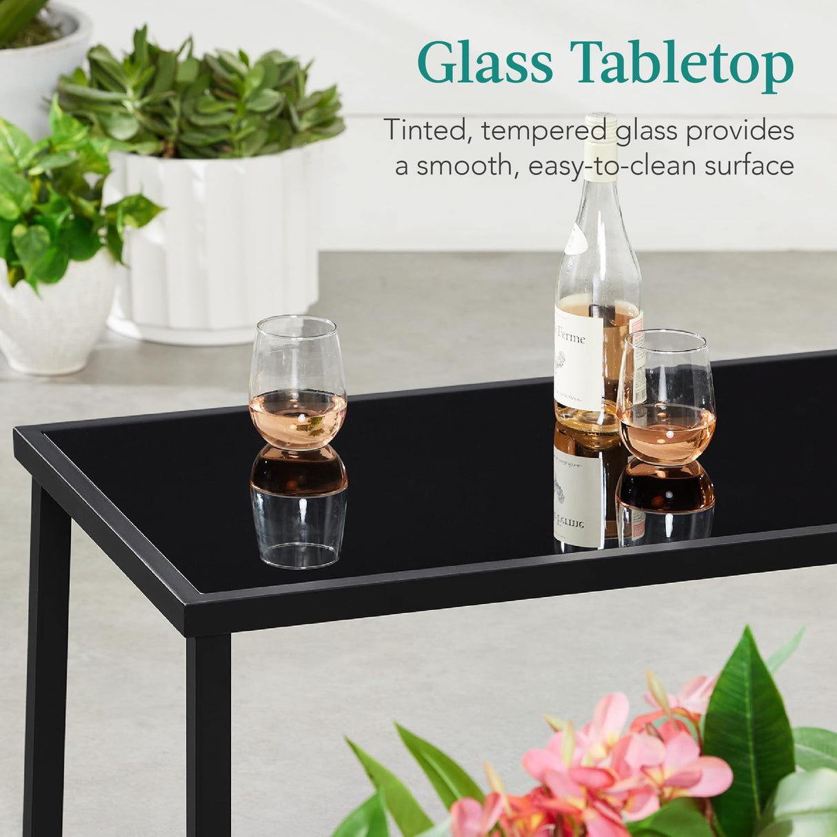 Best Choice Products 4-Piece Outdoor Textilene Patio Conversation Set, Backyard Furniture w/Loveseat, Coffee Table, Steel Frame - Black/Navy Best Choice Products