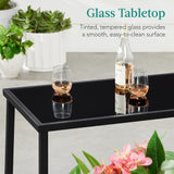 Best Choice Products 4-Piece Outdoor Textilene Patio Conversation Set, Backyard Furniture w/Loveseat, Coffee Table, Steel Frame - Black/Navy Best Choice Products