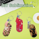 GEKIXUTP 160 Pcs metal Sublimation Keychain Blanks Bulk,Double Sided Sublimation Blanks Keychain Heat Transfer Keychain Blanks with Tassels,Sublimation Ornament Blanks key chain GEKIXUTP