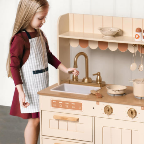 ROBOTIME Play Kitchen for Kids Toddlers, Wooden Pretend Play Kitchen Set Toy with Cutting Food Set, Toys Kitchen Gift for 3+ Year Old Kids, Girls & Boys ROBOTIME