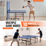 VEVOR Ping Pong Table, Professional Table Tennis Game, Indoor MDF Portable Table Tennis Table, Foldable Ping Pong Table with Quick Clamp Net and Lockable Wheel, 10 Minute Easy Assembly, 12mm Tabletops VEVOR