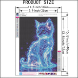 SHICERNHJ Cat Diamond Painting Kits for Adults DIY Round Gem Art Animal Cute Cat Diamond Art Kits for Adults,5D Full Drill Diamond Dots Crafts Paintings Canvas for Beginners Home Decor 12x16Inch SHICERNHJ